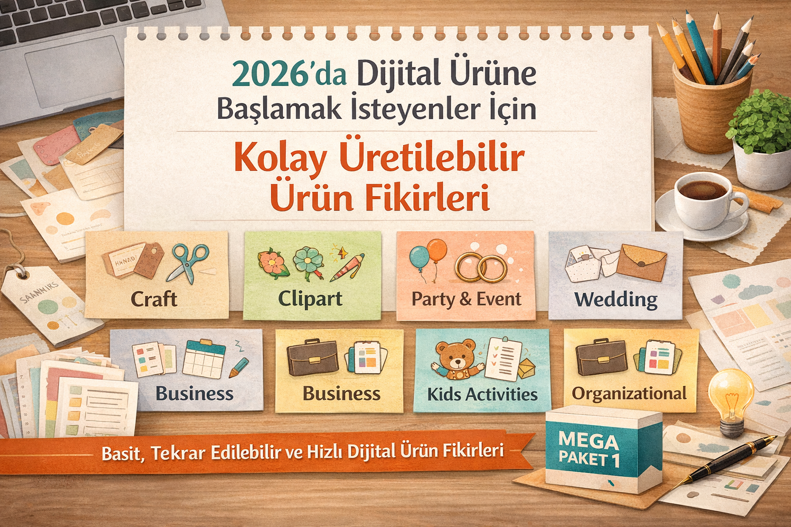 2026’da Dijital Ürüne Başlamak İsteyenler İçin Kolay Üretilebilir Ürün Fikirleri